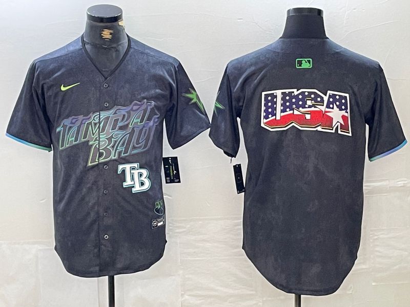 Men Tampa Bay Rays Blank Nike MLB Limited City Connect Black 2024 Jersey style 4->tampa bay rays->MLB Jersey
